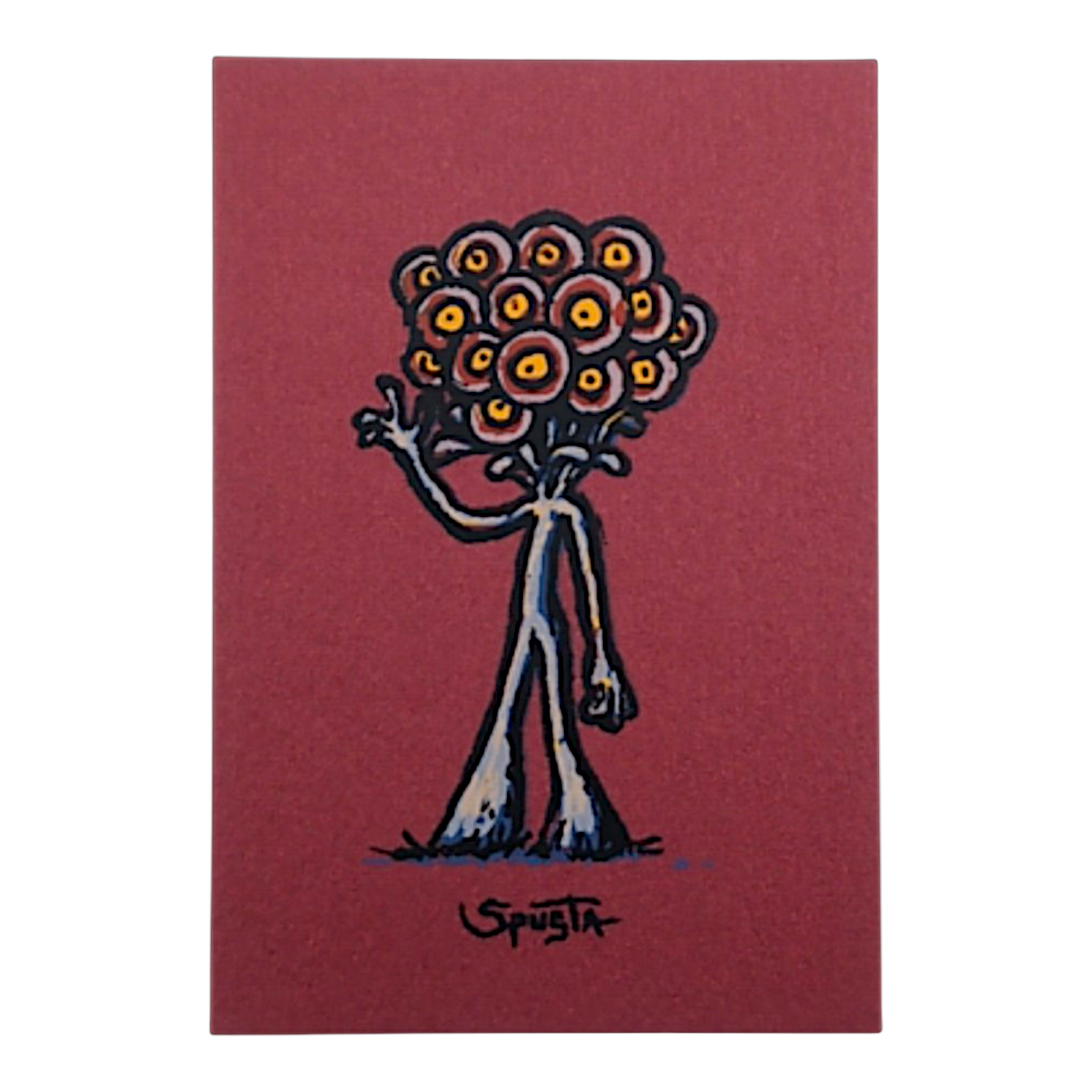 Marq Spusta
(Cranberry Shimmer)
Screen print
2 x 3 in 

Plate signed