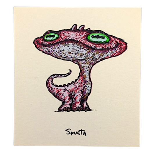 Marq Spusta 
Baby Dino (White Gold Shimmer), 2024 
Screen print 
2.75 x 3 in 

Plate signed 