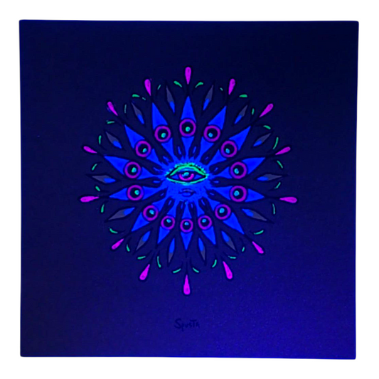 Marq Spusta Eye Mandala (Dark Lime Shimmer) Micro Print