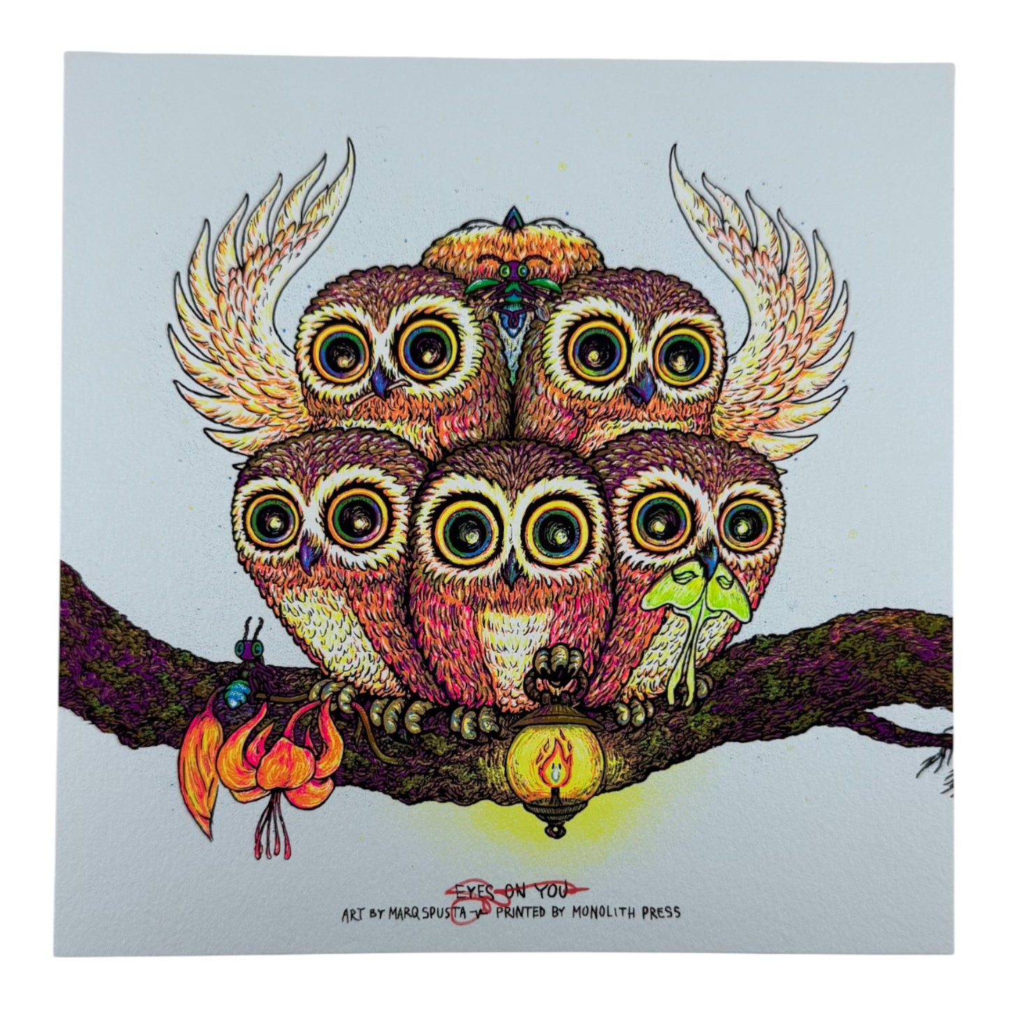 Marq Spusta "Eyes On You" (Light Blue Shimmer) Mini Print