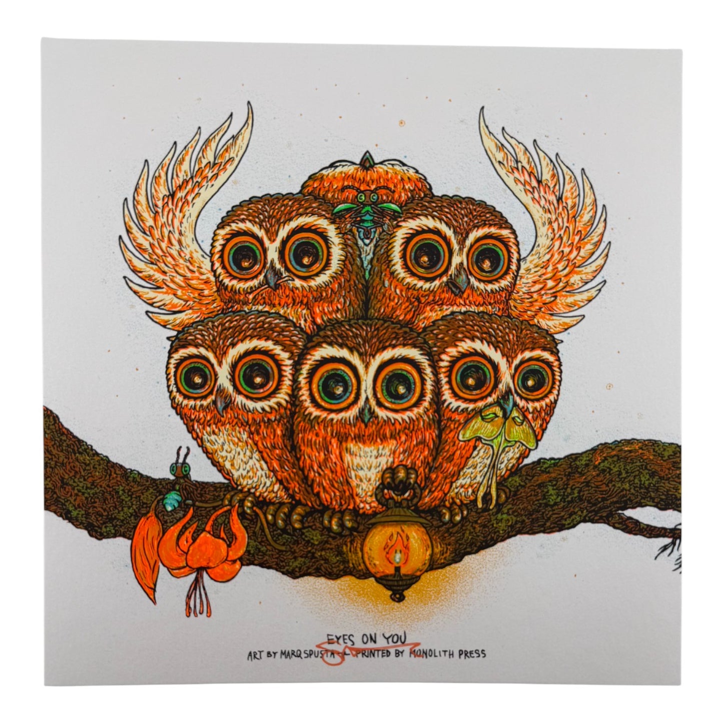 Marq Spusta "Eyes On You" (White Shimmer) Mini Print