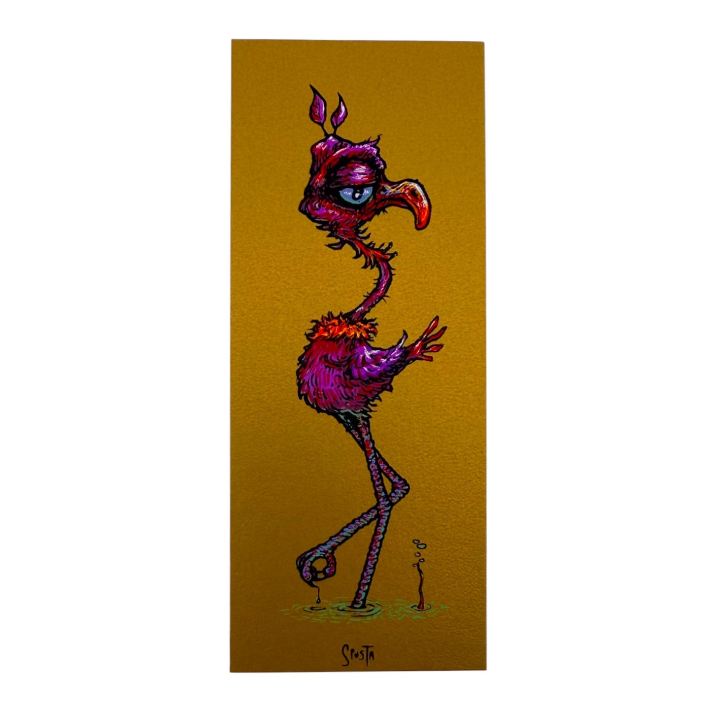 Marq Spusta "Flamingo" (Dirty Gold) Micro Print
