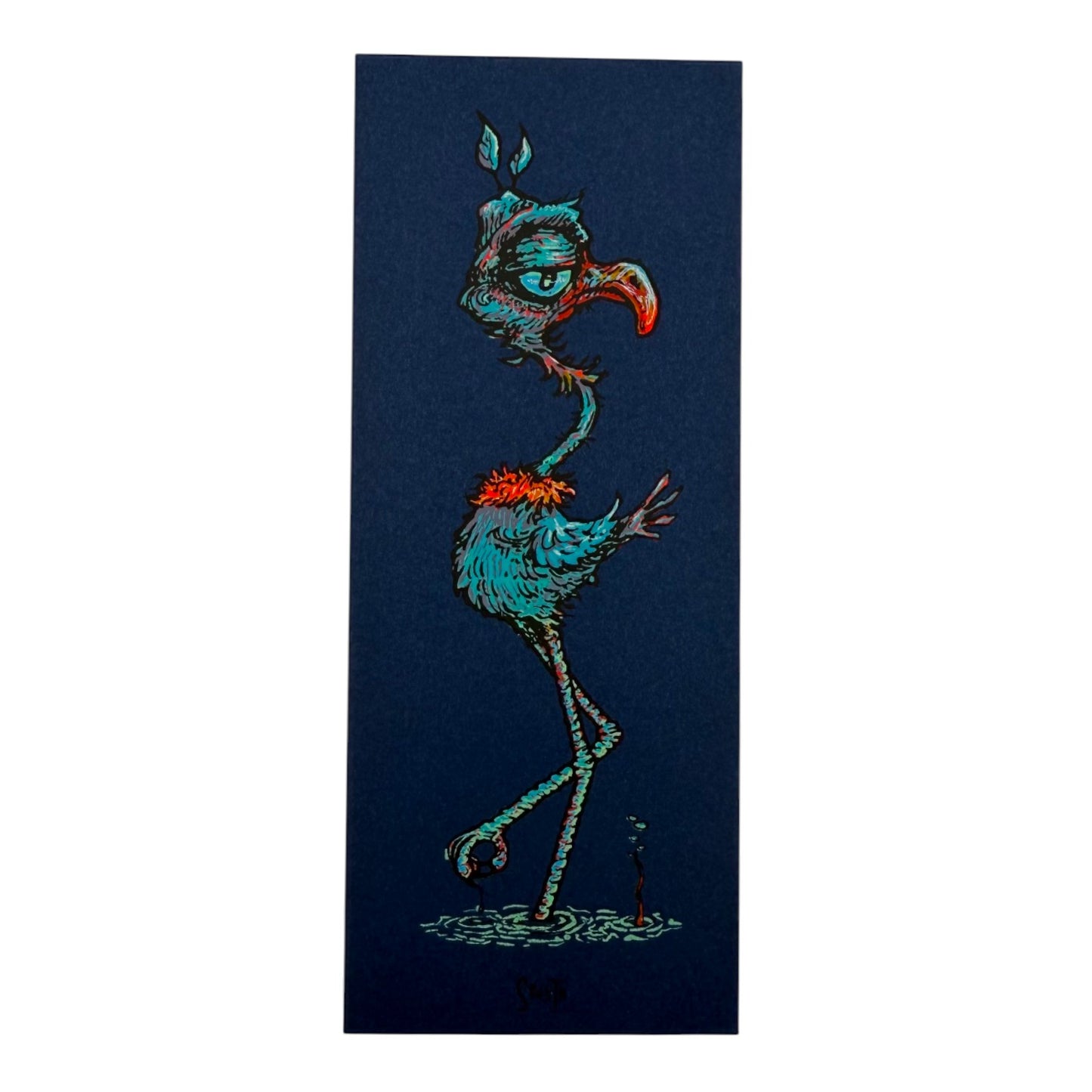 Marq Spusta "Flamingo" (Navy) Micro Print