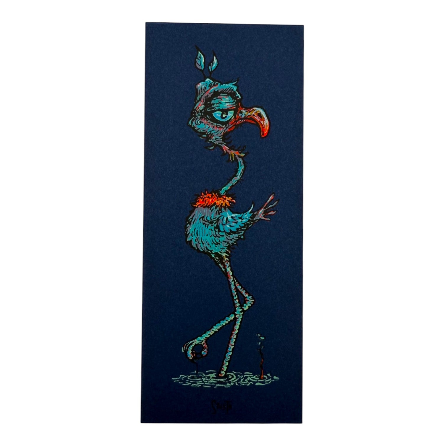 Marq Spusta "Flamingo" (Navy) Micro Print