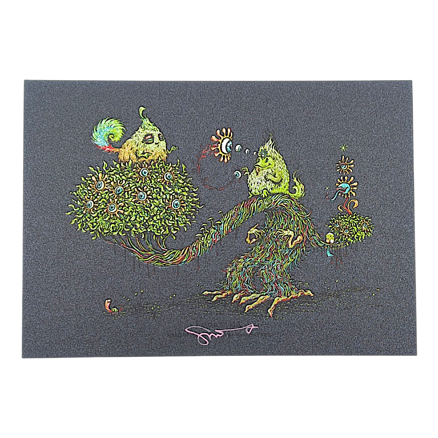 Marq Spusta
Florfuna (Black Shimmer), 2018
Screen print
5 x 7 in

Hand signed by the artist