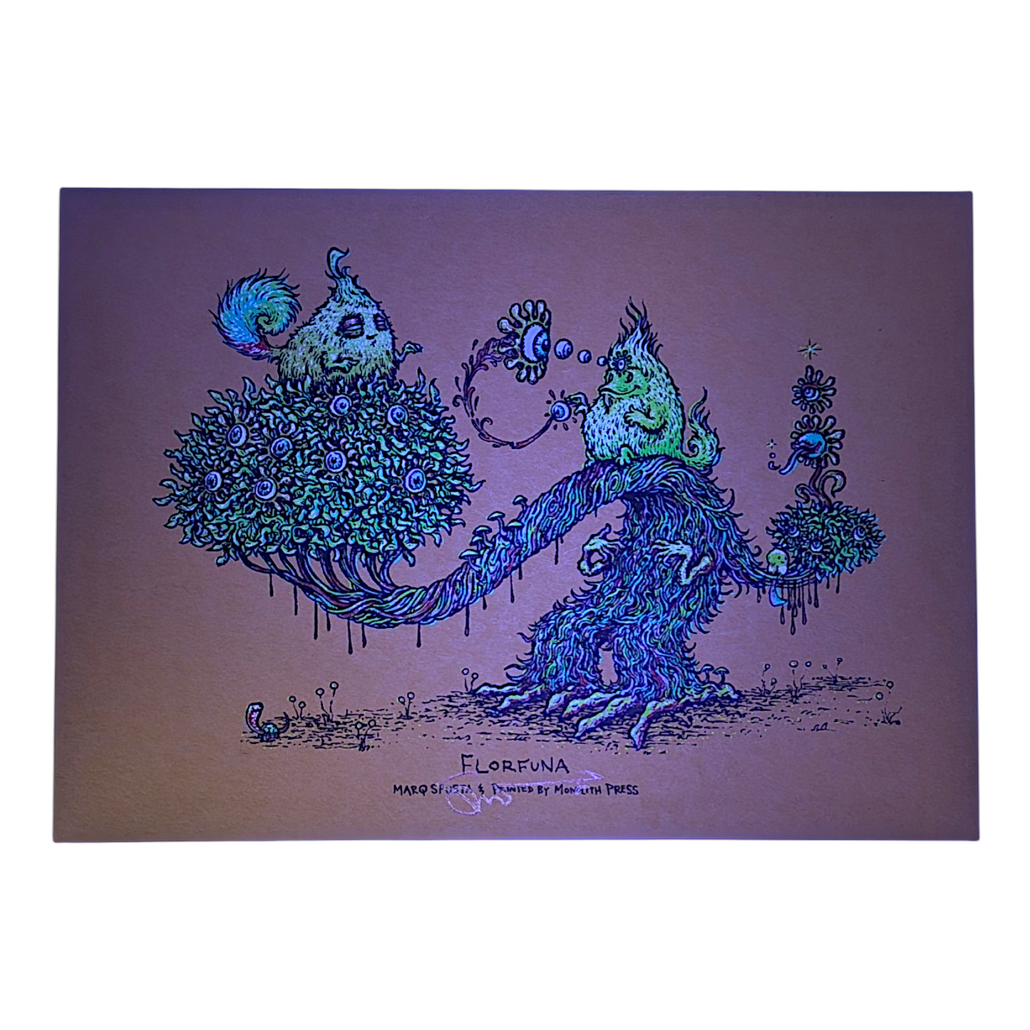 Marq Spusta
Florfuna (Copper), 2018
Screen print
5 x 7 in

Hand signed by the artist