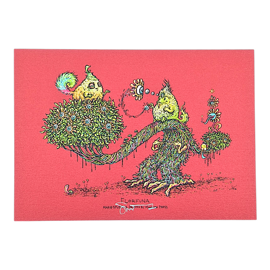 Marq Spusta
Florfuna (Cranberry Shimmer), 2018 
Screen print
5 x 7 in

Hand signed by the artist