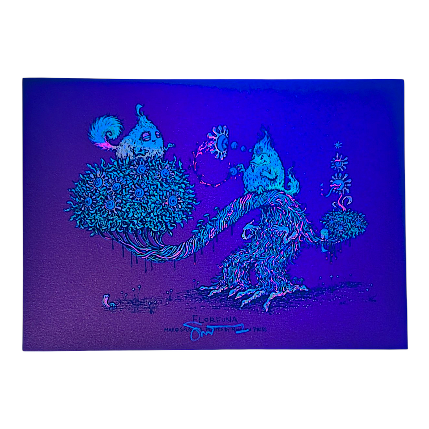Marq Spusta
Florfuna (Cranberry Shimmer), 2018 
Screen print
5 x 7 in

Hand signed by the artist