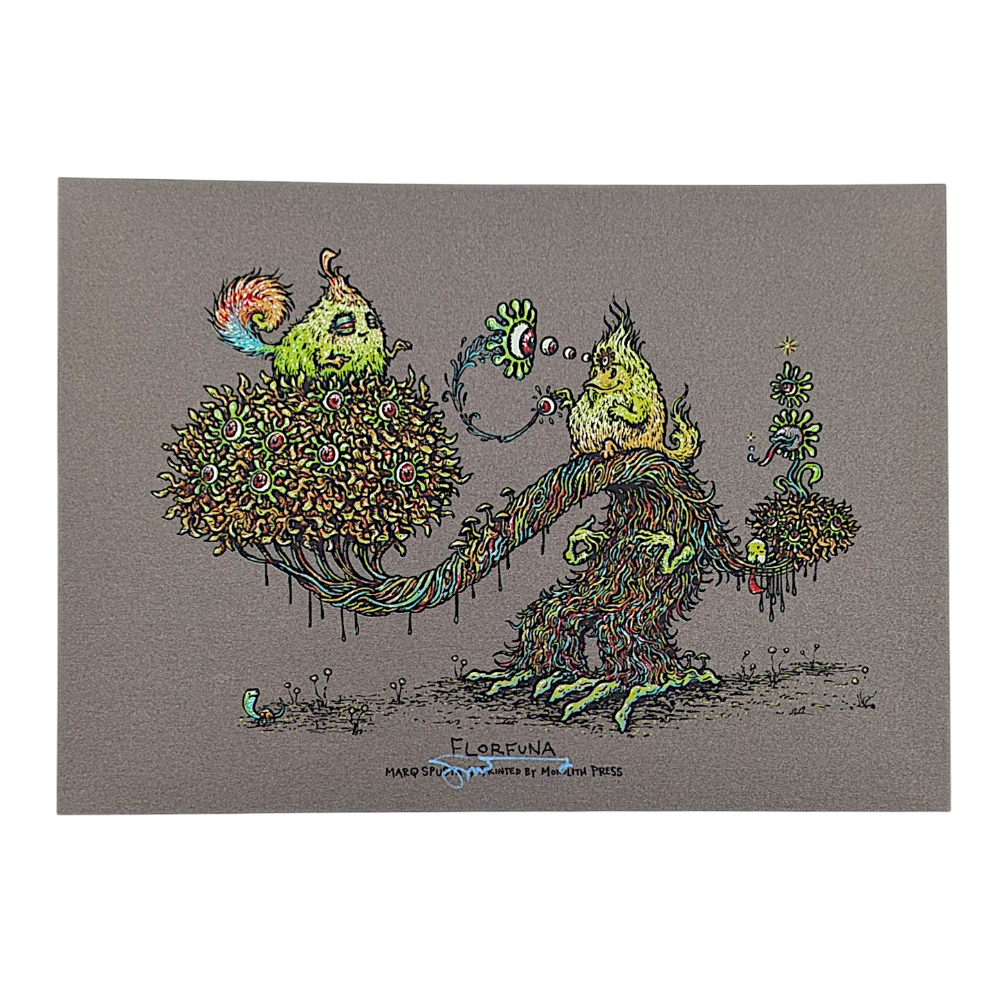 Marq Spusta
Florfuna (Dark Gray Shimmer), 2018
Screen print
5 x 7 in

Hand signed by the artist