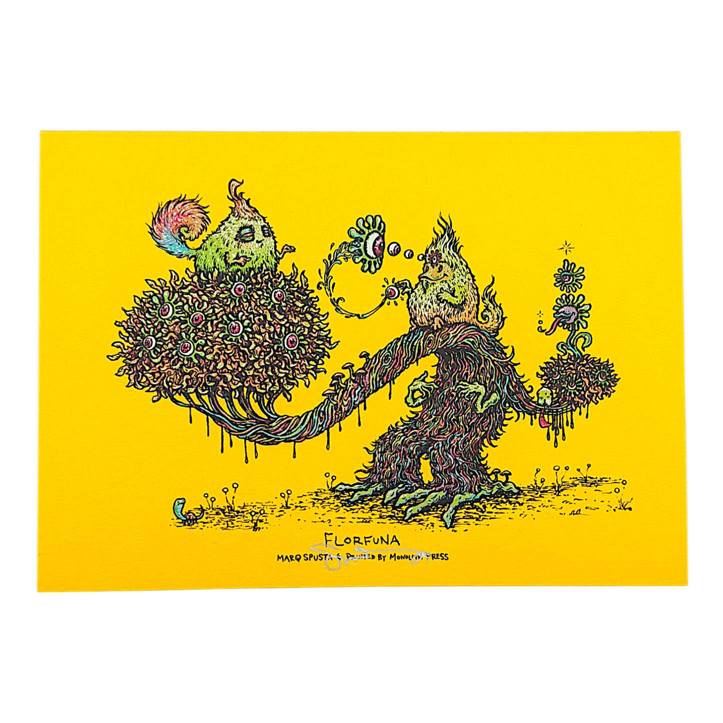 Marq Spusta
Florfuna (Lemongrass Shimmer), 2018
Screen print
5 x 7 in

Hand signed by the artist