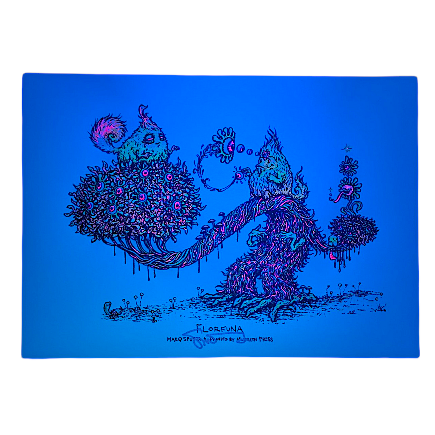Marq Spusta
Florfuna (Mint Green), 2018
Screen print
5 x 7 in

Hand signed by the artist