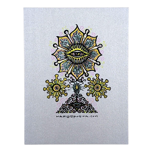 Marq Spusta 
Flowering Eye (Silver) 
Screen print 
3.5 x 4.5 in 

Plate signed 