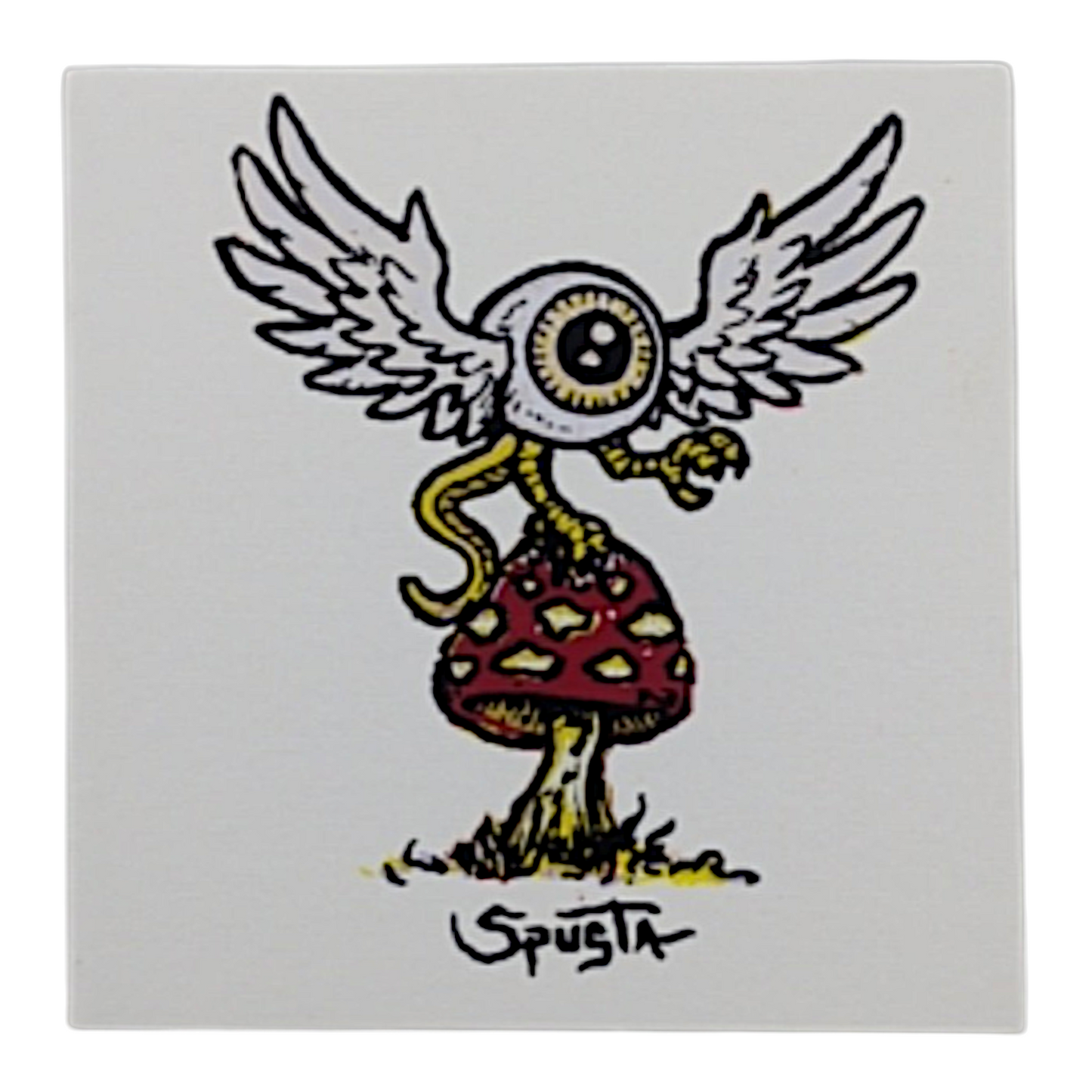 Marq Spusta
Flying Eyeball (White), 2016
Screen print
2 x 2 in 

Plate signed