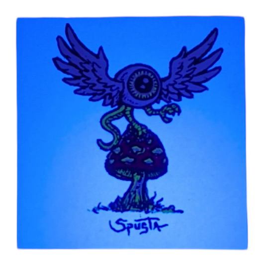 Marq Spusta
Flying Eyeball (White), 2016
Screen print
2 x 2 in 

Plate signed