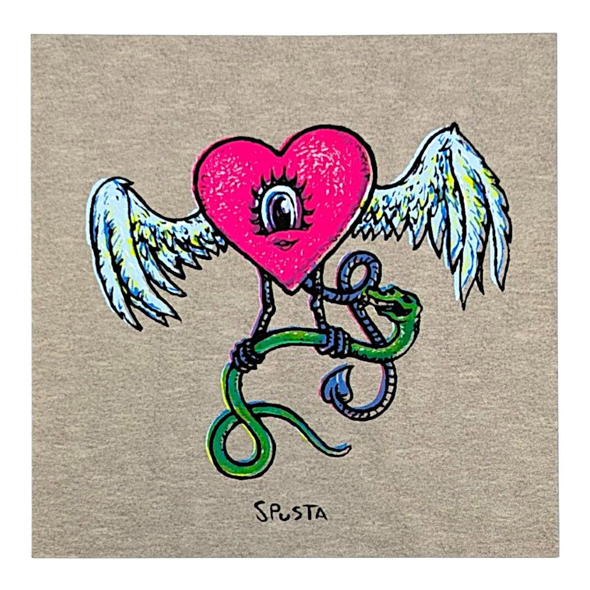Marq Spusta
Flying Heart (Antique Smoke)
Screen print
3 x 3 in

Plate Signed