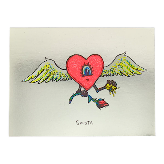 Marq Spusta Flying Heart with Rose (Foil) Micro Print