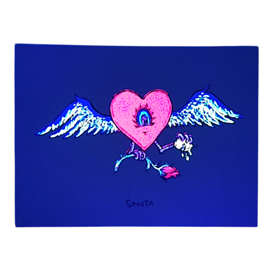 Marq Spusta Flying Heart with Rose (Lime Green) Micro Print