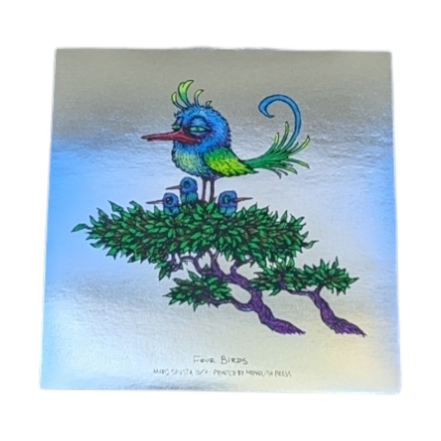 Marq Spusta
Four Birds (Foil), 2023
Screen print 
5 x 5 in

Hand signed by the artist.