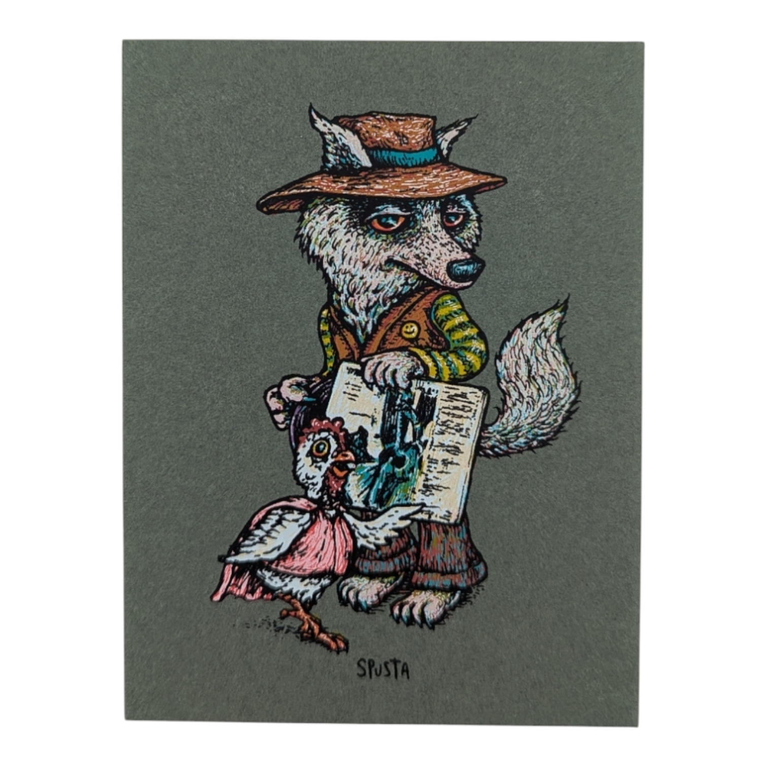 Marq Spusta Fox, 2022 Screen print 4 x 3 in Plate signed