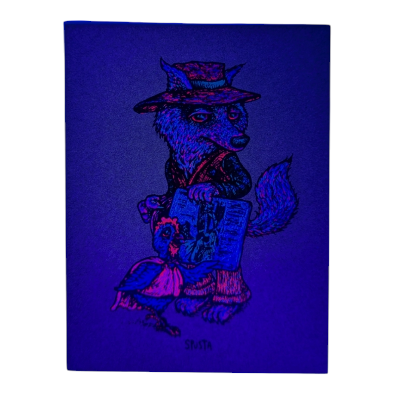 Marq Spusta Fox, 2022 Screen print 4 x 3 in Plate signed