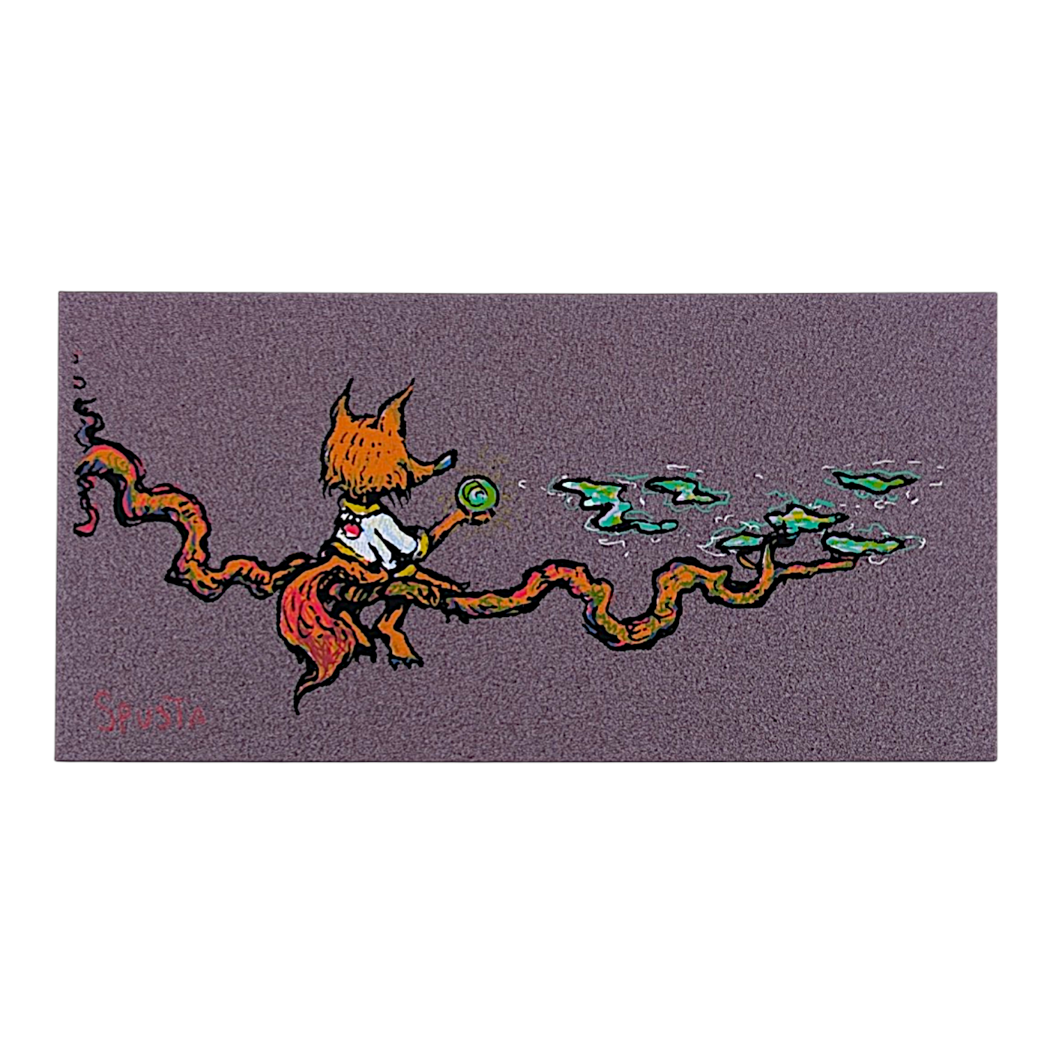 Marq Spusta
Fox on a Branch (Merlot)
Screen print
4 x 2 in 

Plate signed