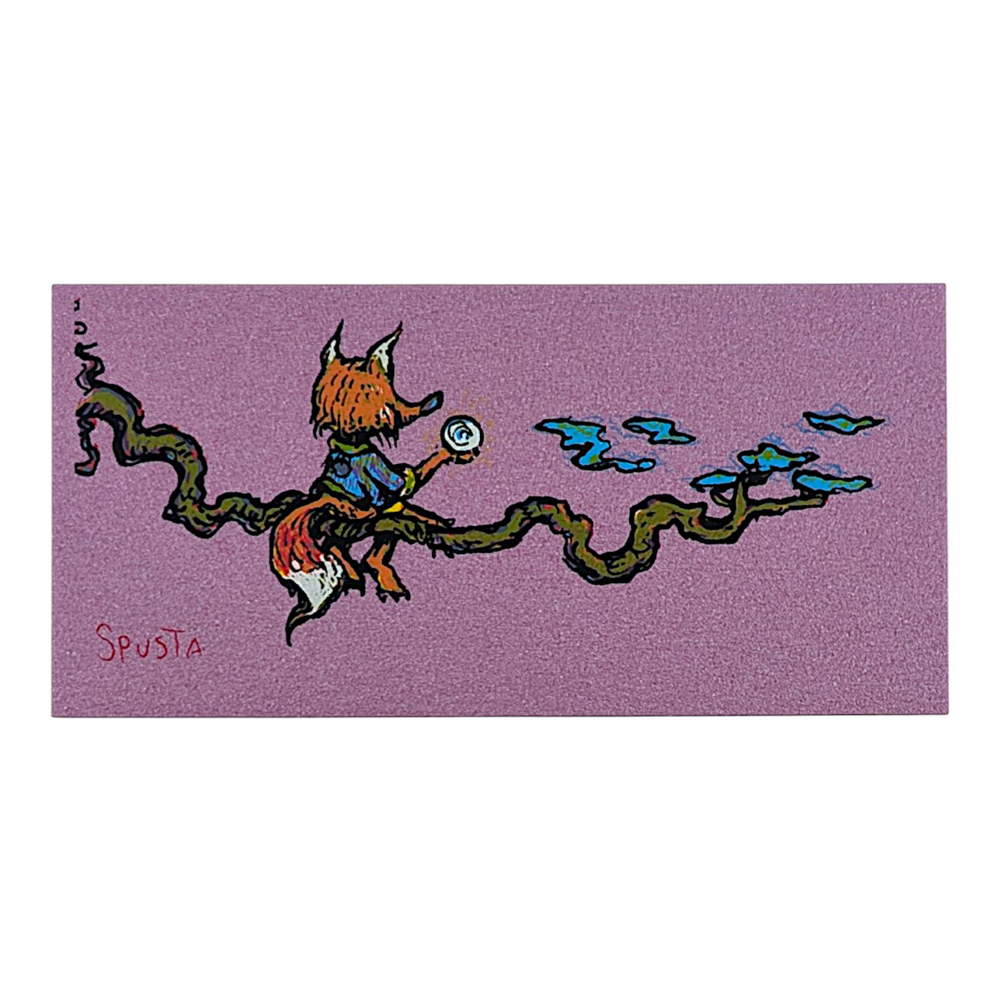 Marq Spusta
Fox on a Branch
Screen print
4 x 2 in 

Plate signed