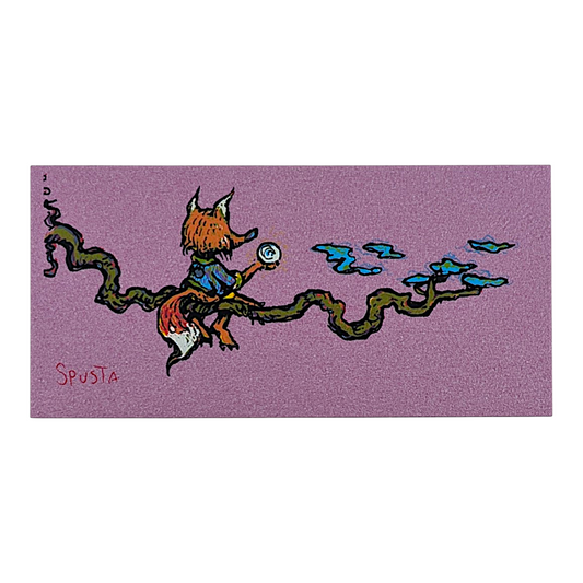 Marq Spusta
Fox on a Branch
Screen print
4 x 2 in 

Plate signed