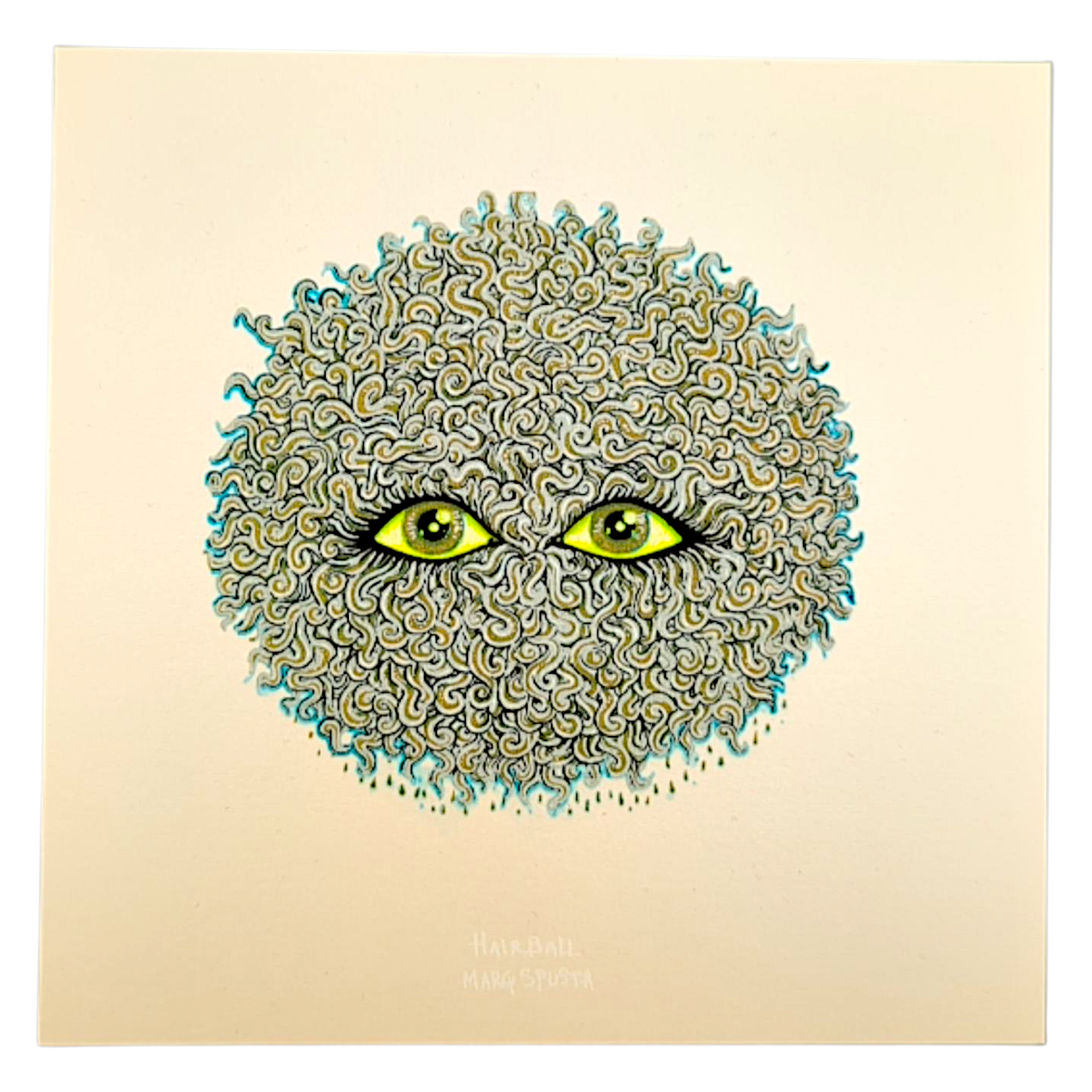 Marq Spusta "Hairball" (Pearlescent) Mini Print