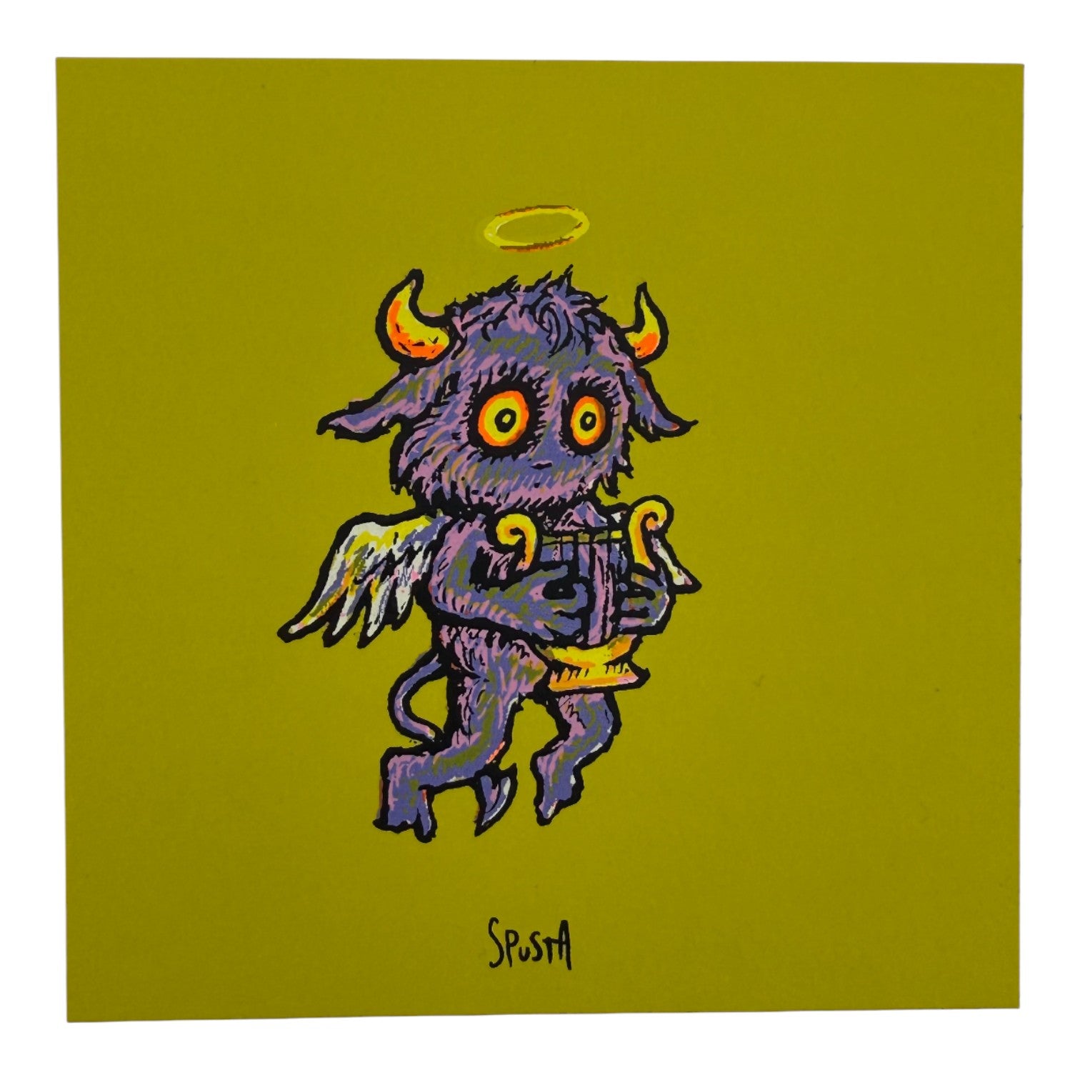 Marq Spusta Harp Angel (Chartreuse) Micro Print