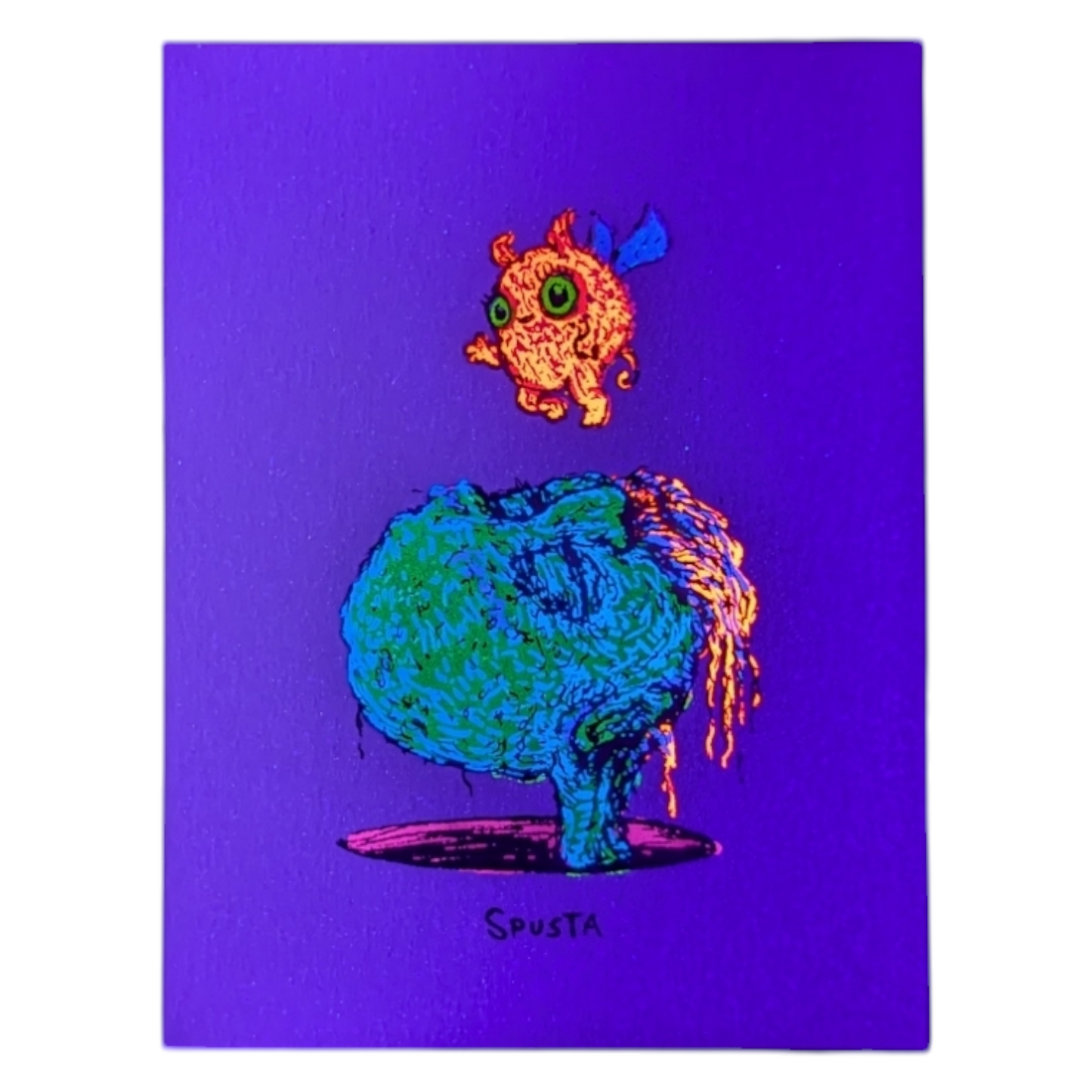 Marq Spusta Head in a Hole (Nude Shimmer), 2023 Screen print  4 x 3 in  Plate signed