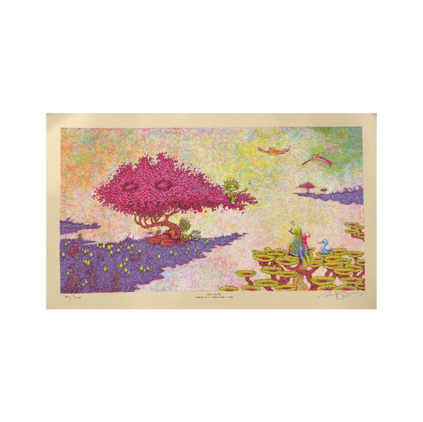 Marq Spusta
Here We Be, 2025
Screen print
20 x 12 in 
Edition of 300

Hand Signed + numbered by the artist