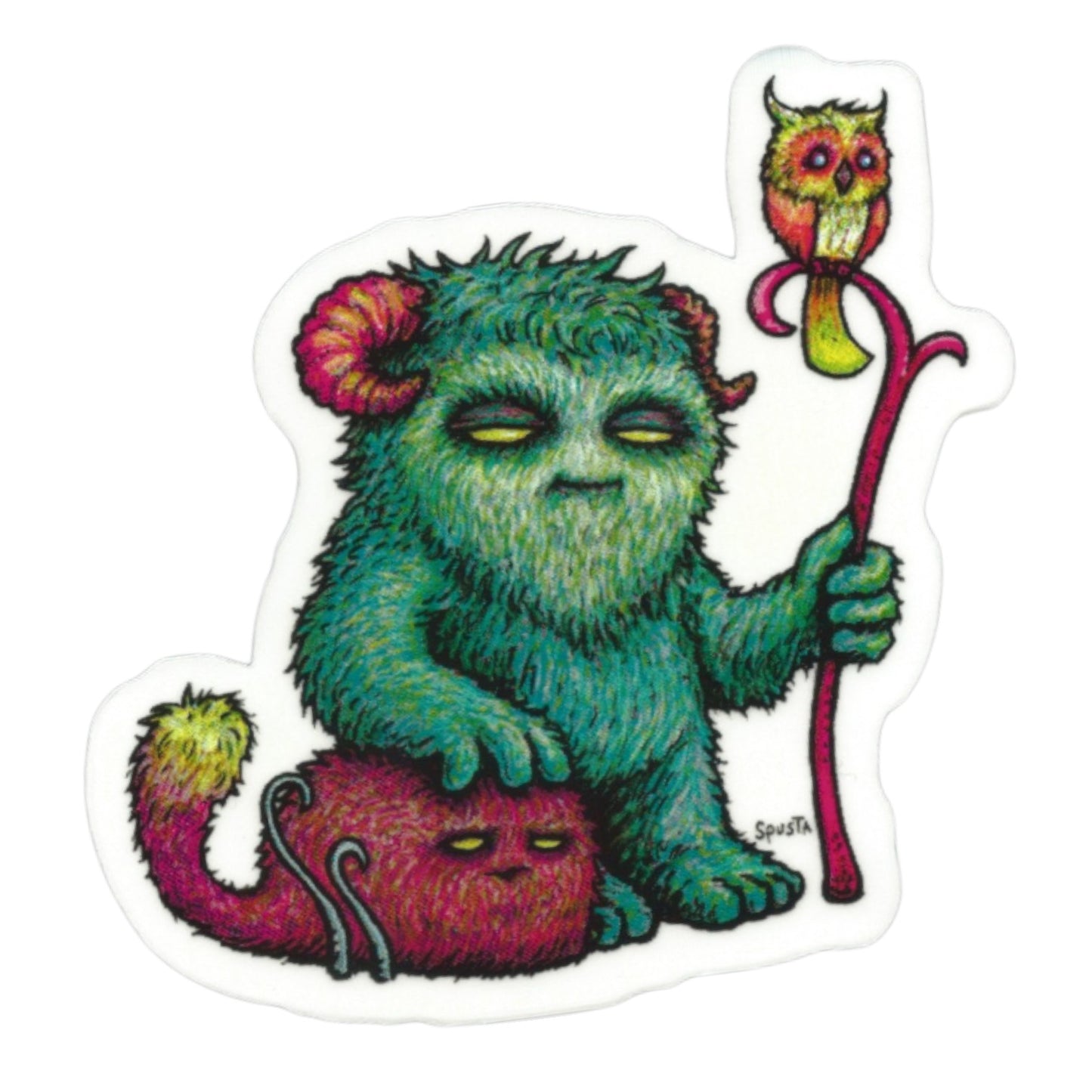 Marq Spusta Horned Little Furry Thing Sticker