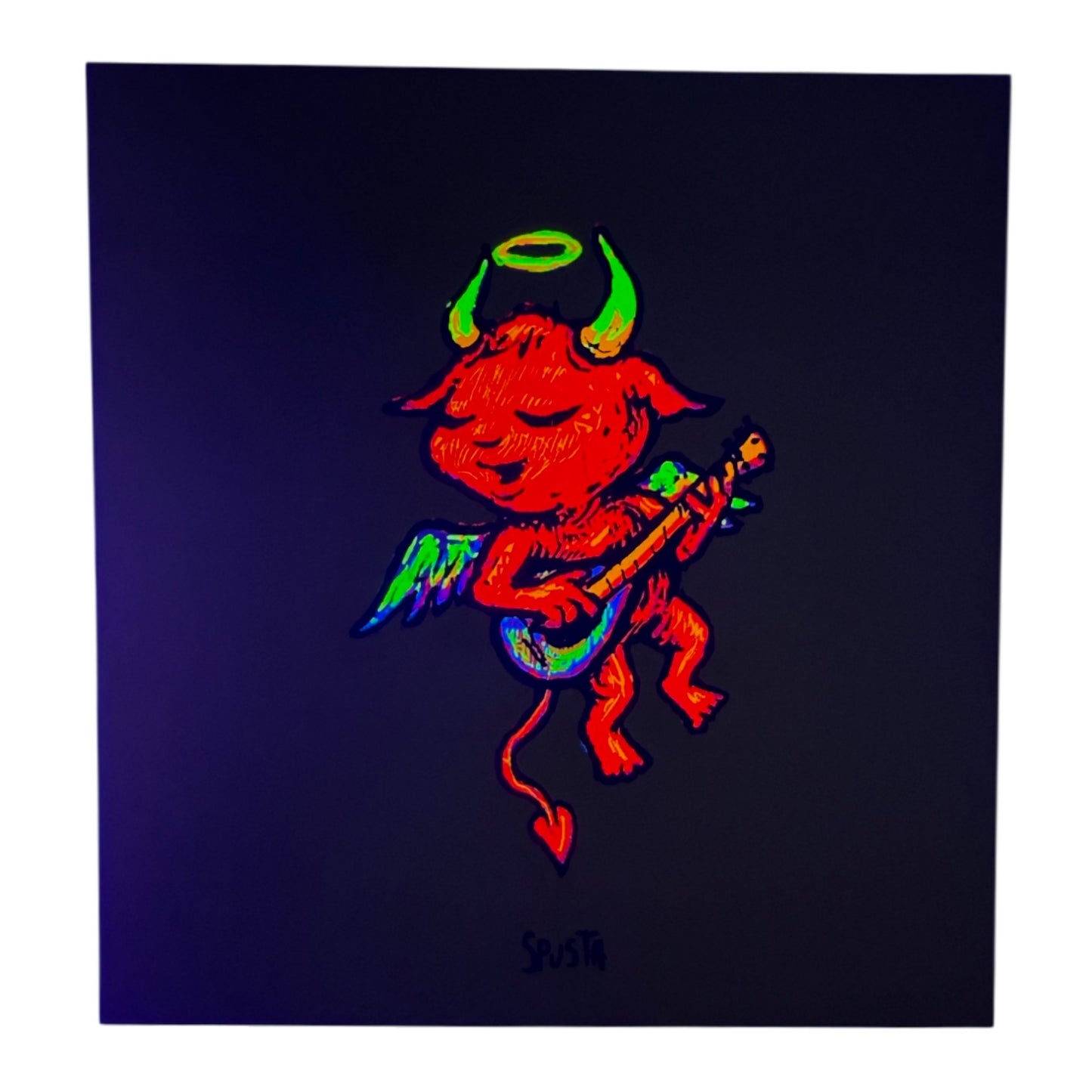 Marq Spusta "Mandolin Angel" (Chartreuse) Micro Print