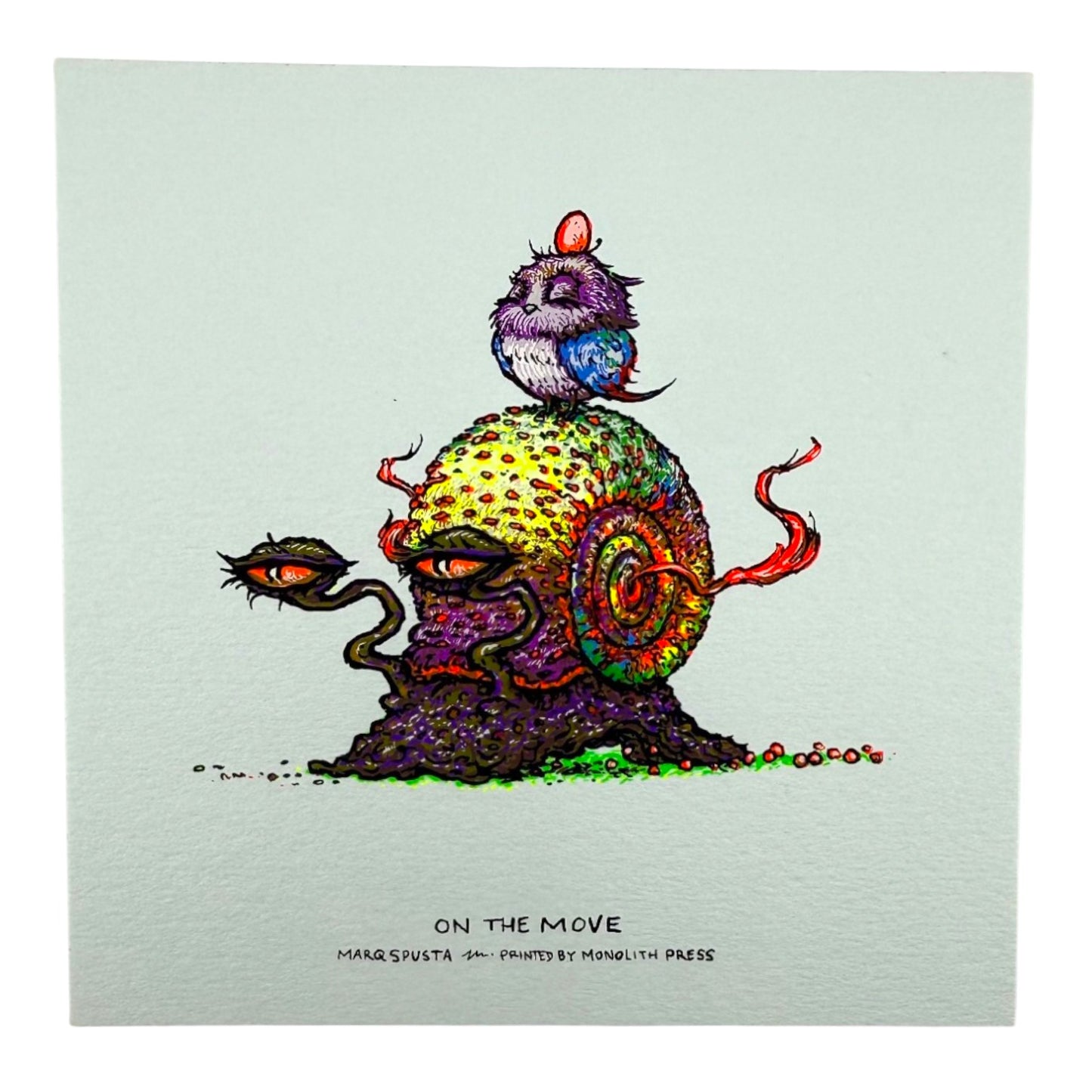 Marq Spusta  "On the Move (Light Blue Shimmer)" Micro Print
