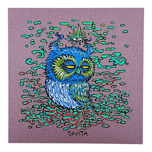 Marq Spusta
Owl (Merlot Shimmer)
Screen print
4 x 4 in

Plate Signed