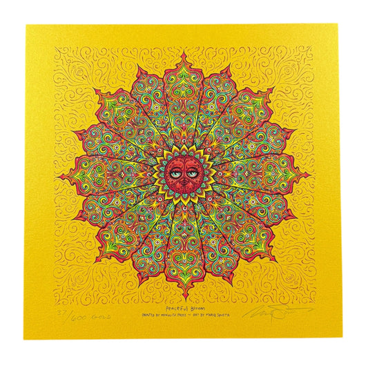 Marq Spusta "Peaceful Bloom" (Gold) Print