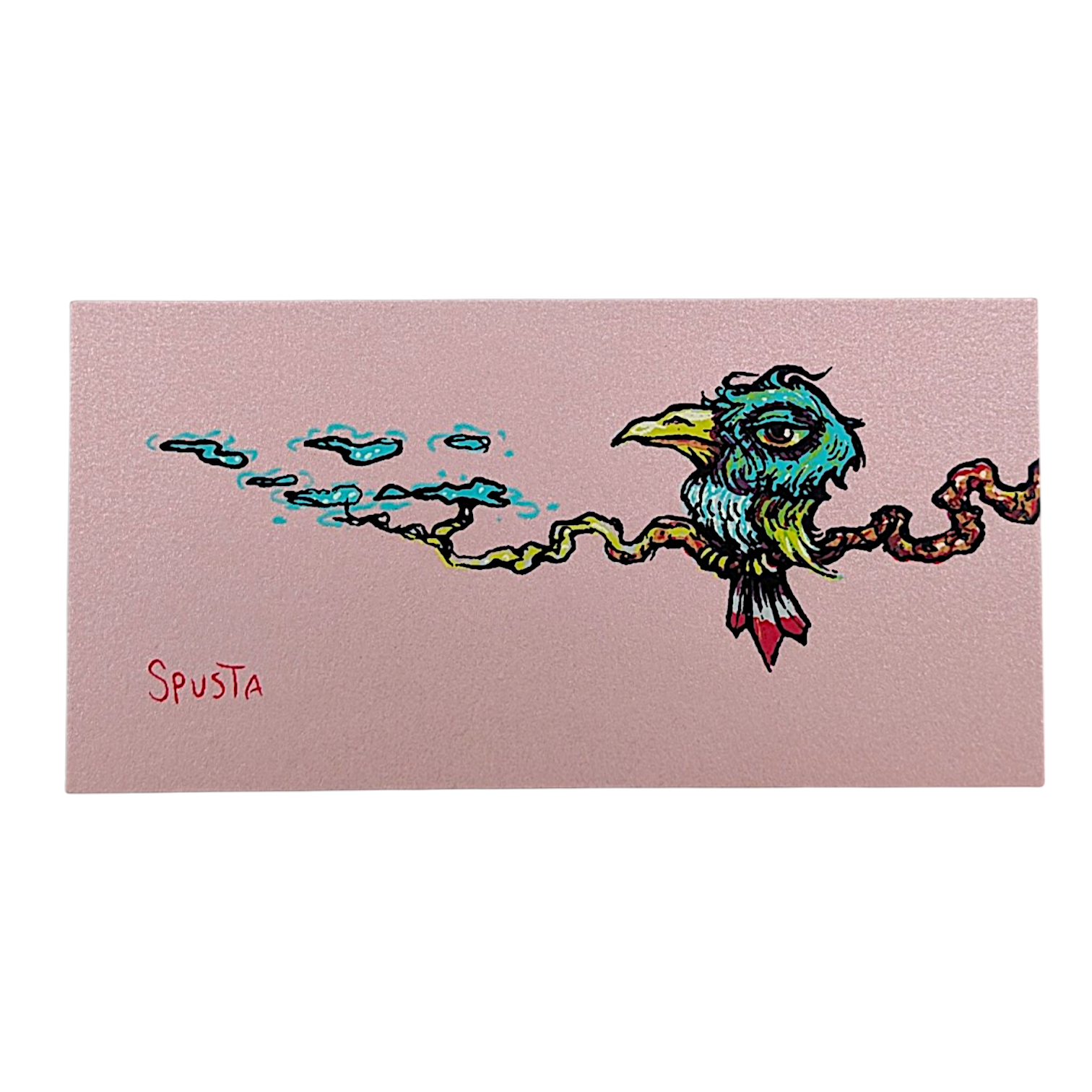 Marq Spusta
Pecker on a Branch (Light Pink Shimmer), 2021
Screen print
4 x 2 in

Plate signed