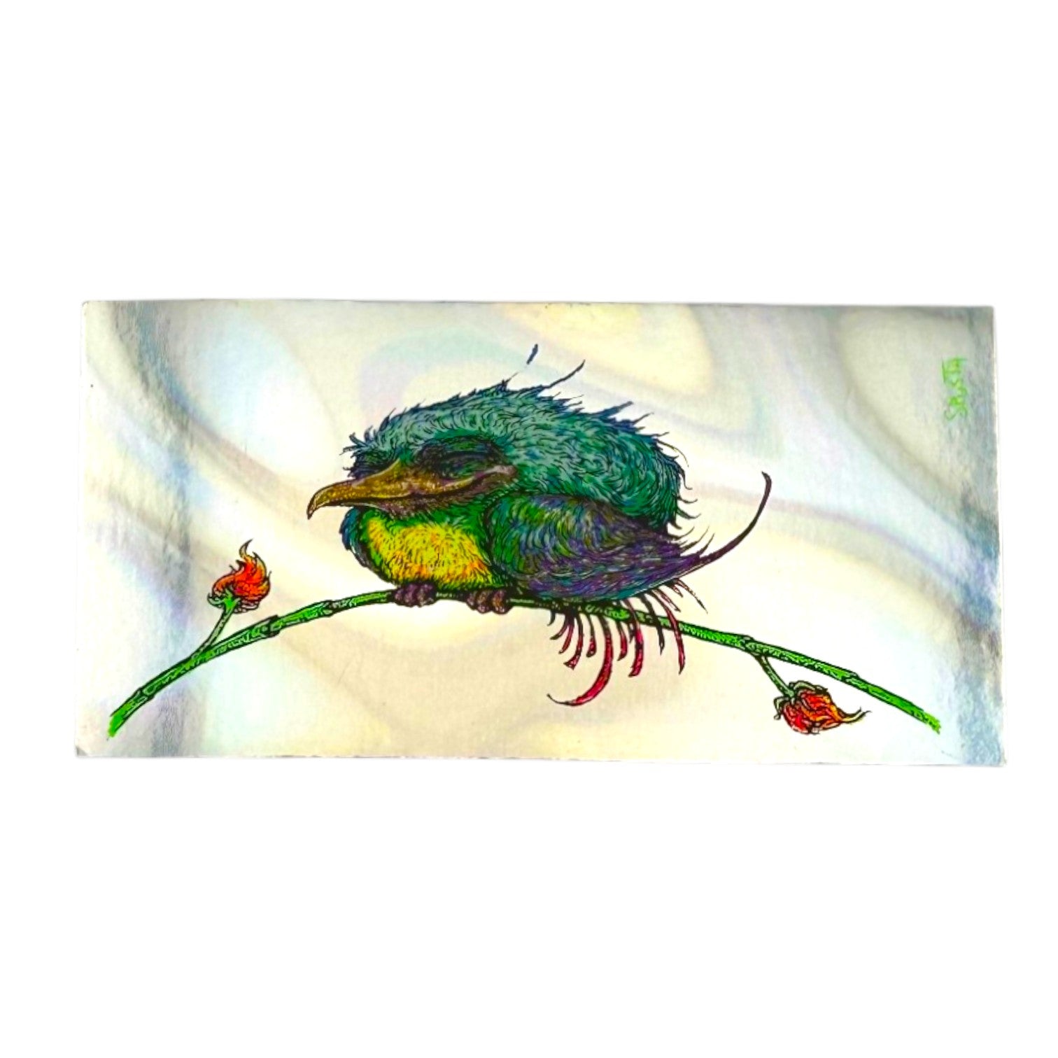 Marq Spusta Pleased and Perched (Foil) Micro Print
