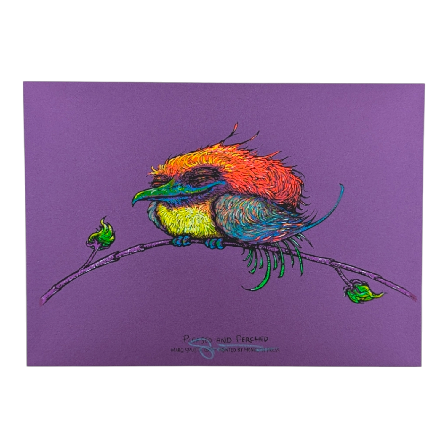 Marq Spusta
Pleased and Perched (Sticky Purple), 2023
Screen print 
7 x 5 in

Signed by the artist