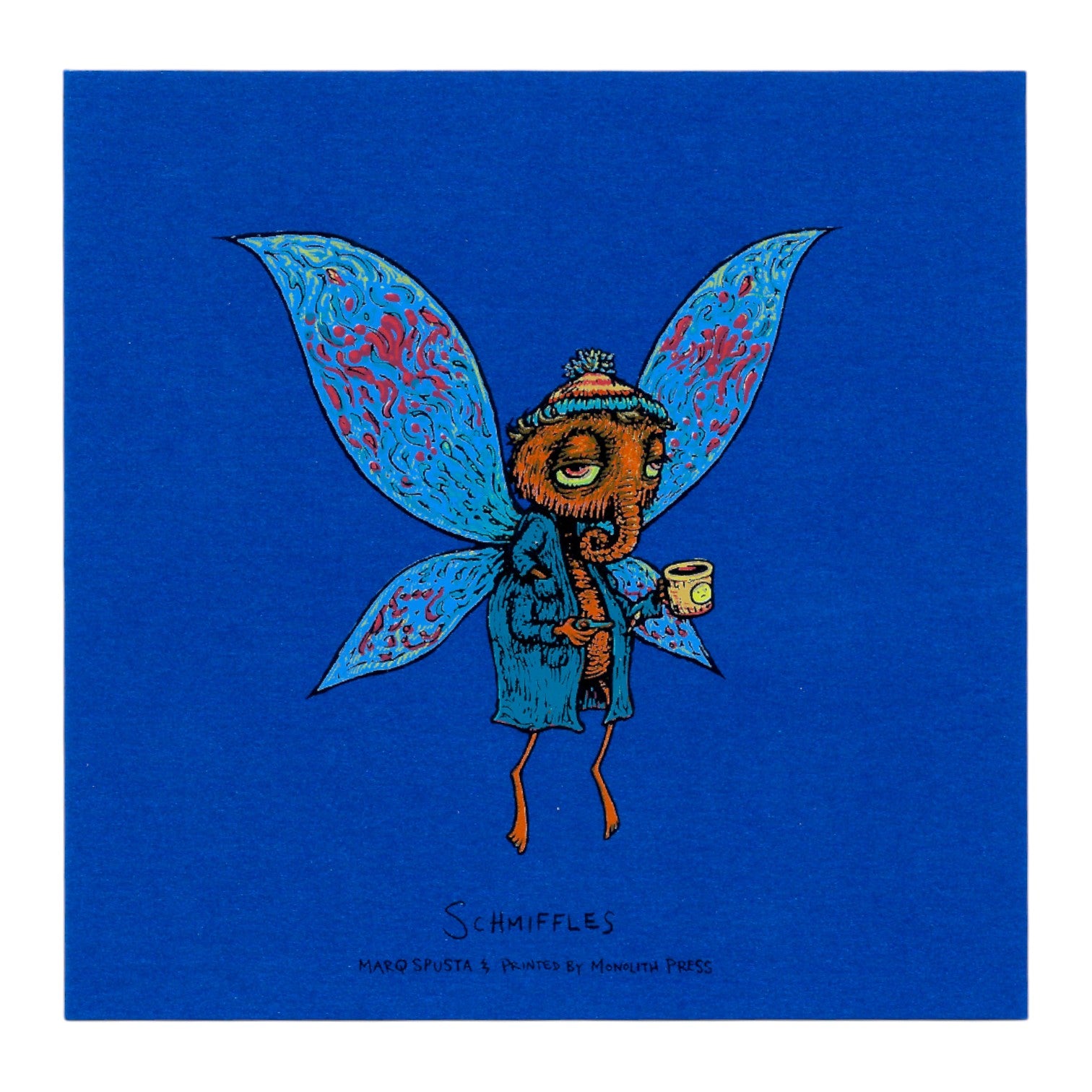 Marq Spusta "Schmiffles" (Blue Shimmer) Mini Print