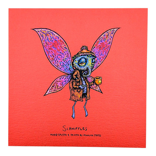 Marq Spusta
Schmiffles (Red Shimmer), 2021
Screen print
5 x 5 in

Plate Signed