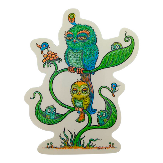 Marq Spusta Seven Birds Sticker

3 x 4" die cut
Screen printed on clear vinyl
Weatherproof