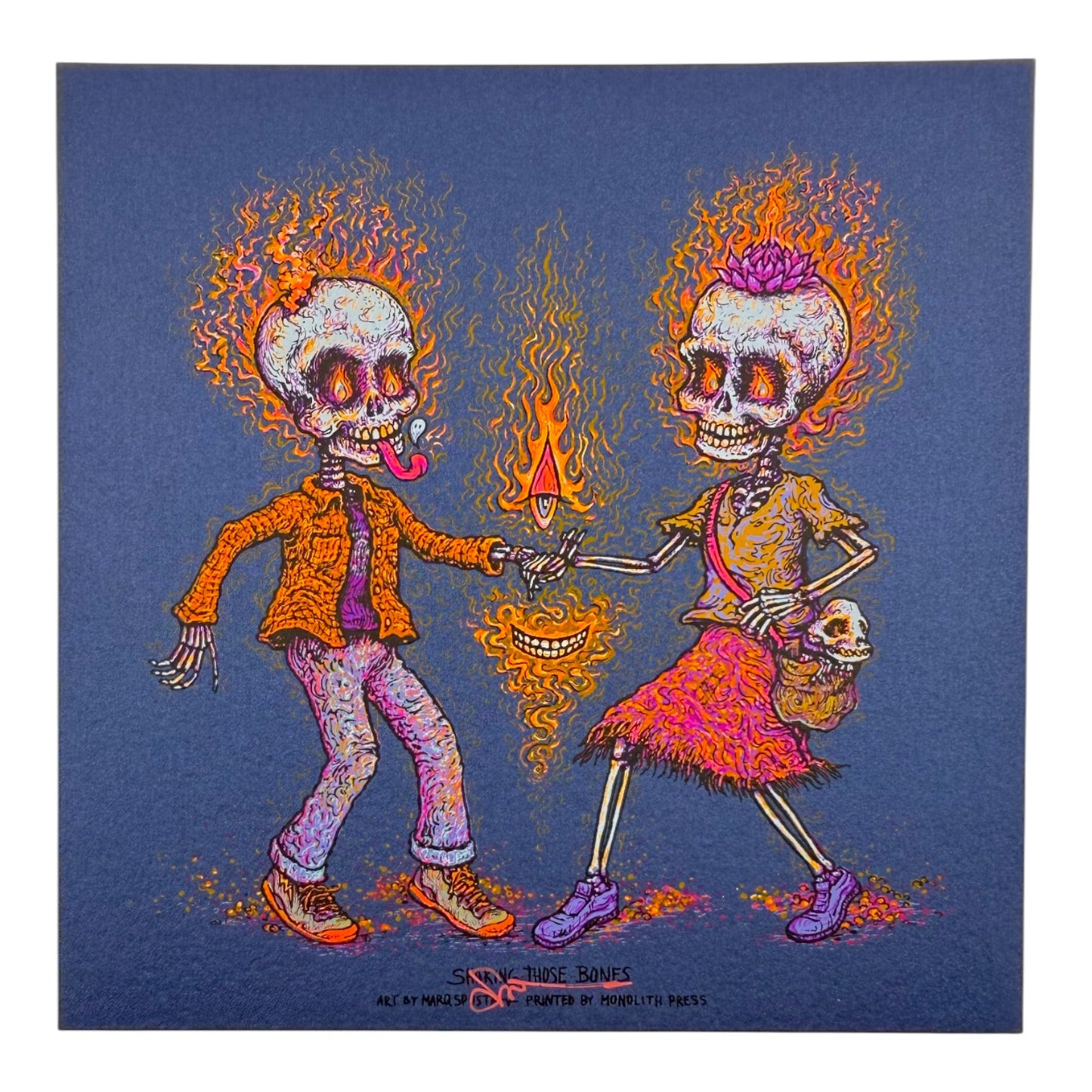 Marq Spusta "Shaking Those Bones" (Midnight Blue Shimmer) Mini Print