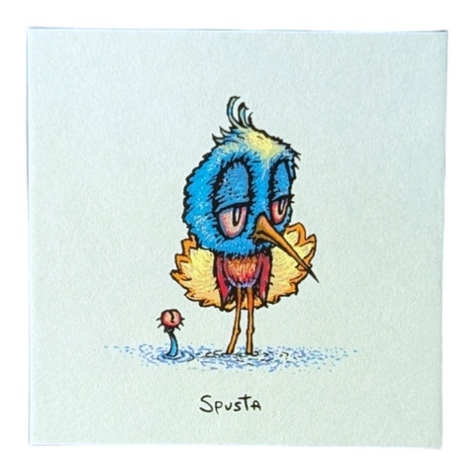 Marq Spusta Skeeter Bird (Light Blue), 2021 Screen print  3 x 3 in  Plate signed