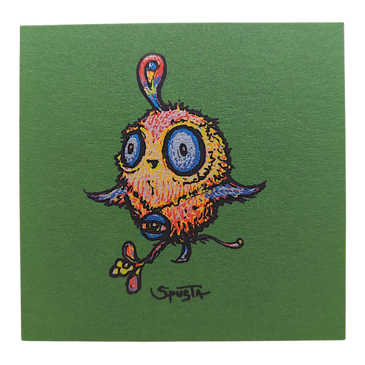 Marq Spusta 
Smeezy's Bird (Green), 2016 
Screen print 
3 x 3 in 

Plate signed 