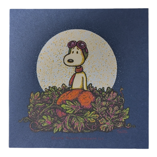 Marq Spusta Snoopy Pumpkin (Blue), 2016 Screen print  4 x 4 in  Plate signed