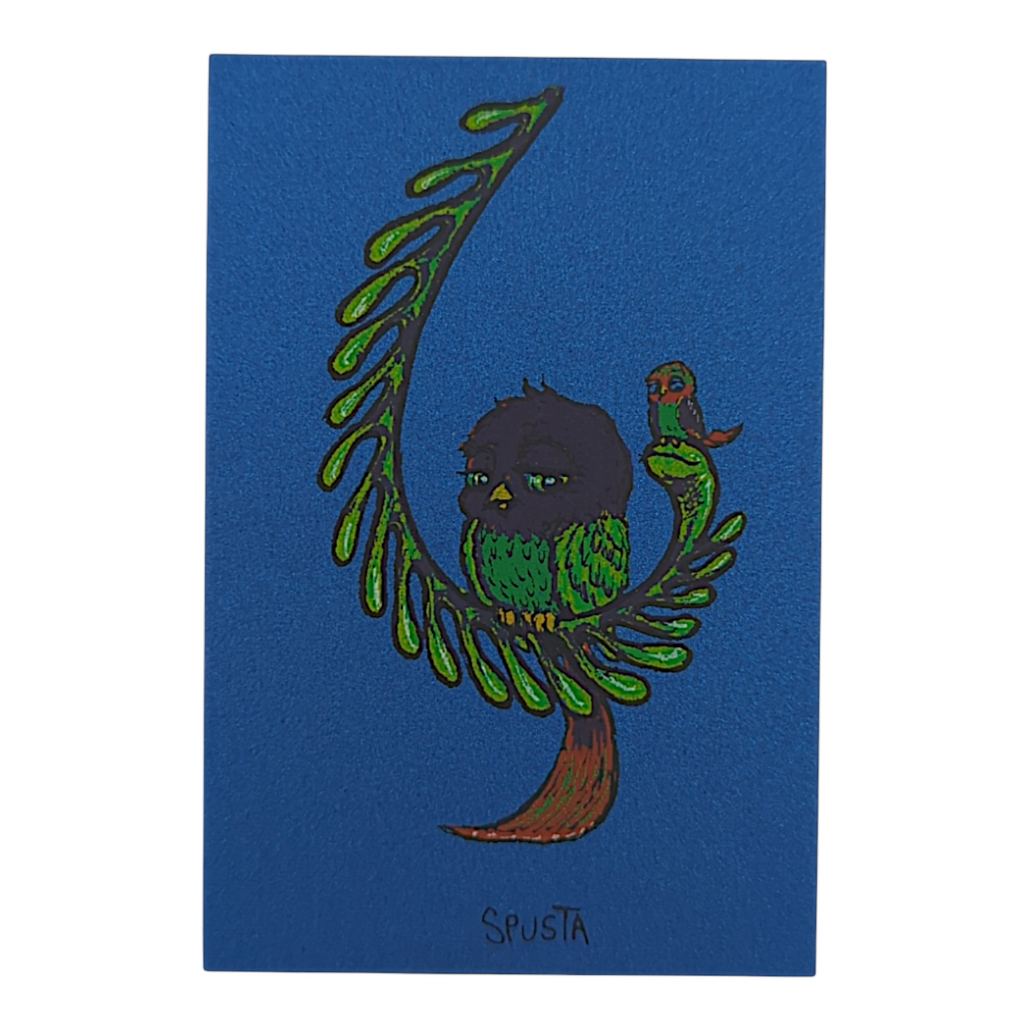 Marq Spusta
Some Odd Birds (Dark Blue Shimmer), 2020
Screen print 
3 x 2 in

Plate signed