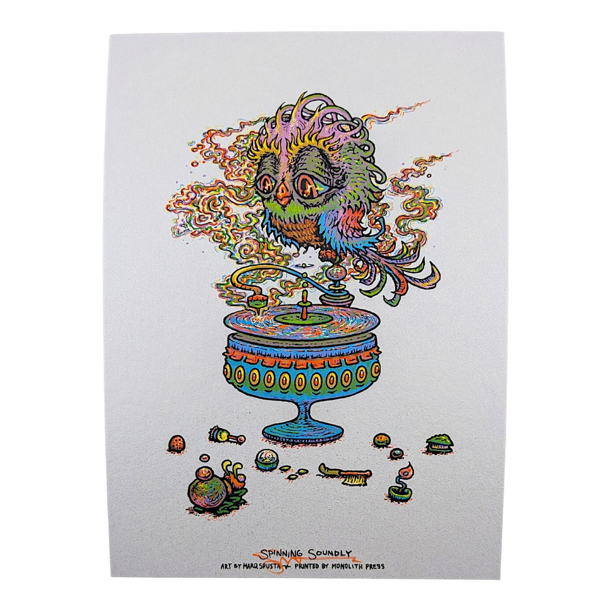 Marq Spusta
Spinning Soundly, 2026
Screen print
5 x 7 in

Hand signed by the artist