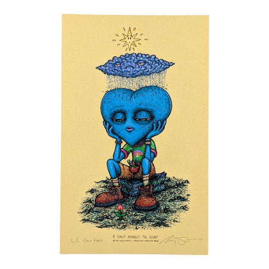 Marq Spusta
A Sprout Amongst the Doubt (Gold Fleck), 2020
Screen print 
8 x 13 in
Edition of 11

Hand Signed by the artist + numbered by the artist