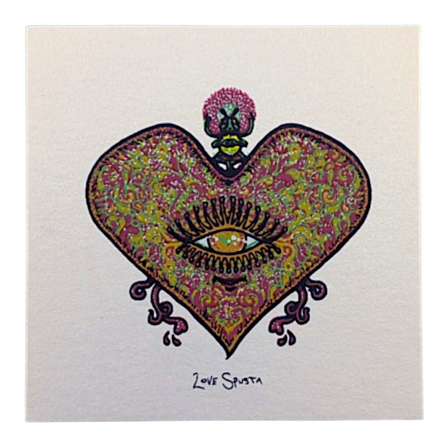 Marq Spusta
Spusta Love
Screen print
3 x 3 in 

Plate signed